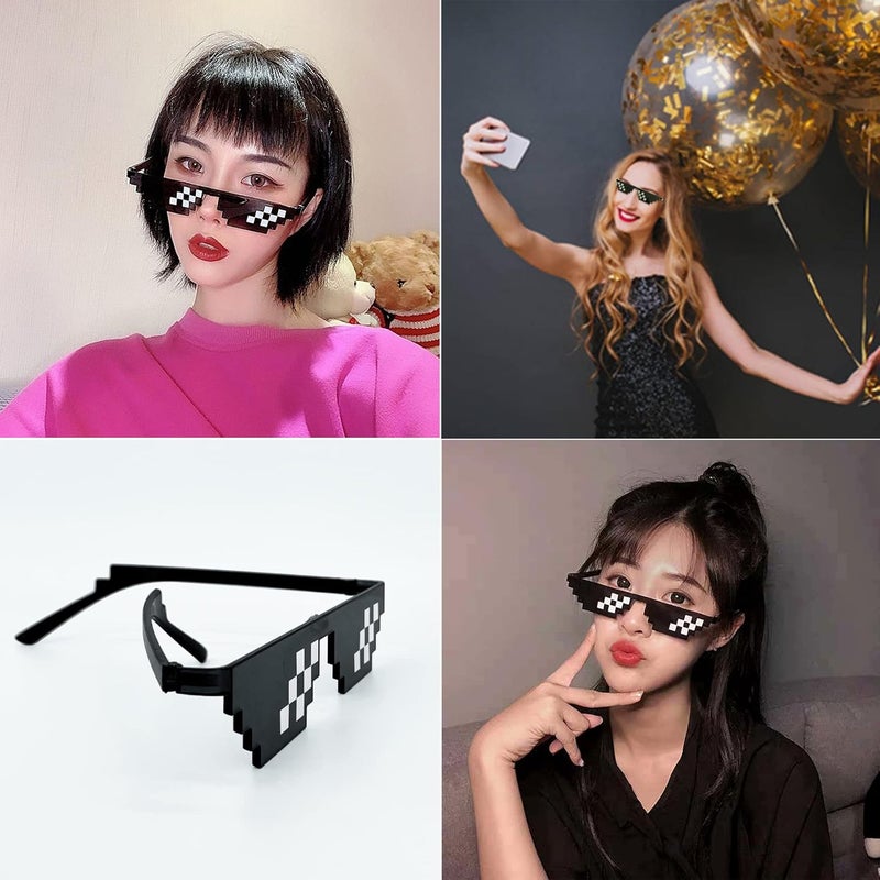 Lorigun Thug Life Glasses Pixel Sunglasses for Party, Deal with it Glasses Bachelor Party Decor - Image 5
